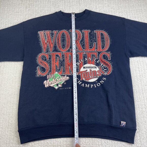 Vintage Minnesota TWINS 1991 World Series Champions Sweatshirt Sz L Made in USA - Picture 15 of 16